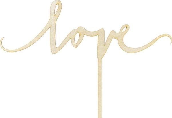 PartyDeco Kuchen-Topper love, Kake, Gull, Barn og voksne, Unisex, Valentinsdag, 1 stykker