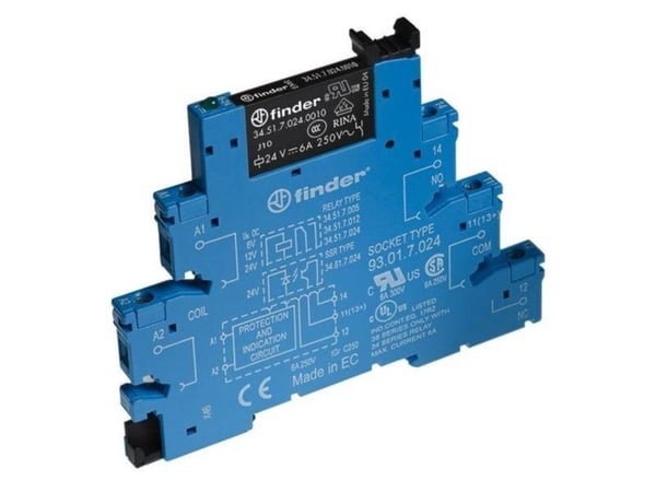 Finder 38.51.7.048.0050 Koblingsrelæ 48 V/DC 6 A 1 x skiftekontakt 10 stk
