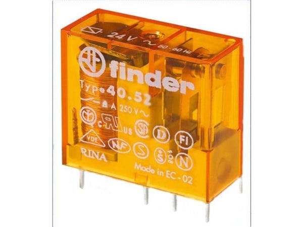 Finder 40.52.8.024.5001 printrelé 24 V/AC 8 A 2 x vekslere 1 stk