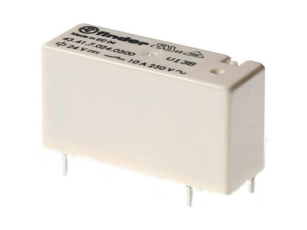 Finder 43.41.7.024.5000 Tulostusrele 24 V/DC 10 A 1 x vaihtokosketin 1 kpl 1 kpl