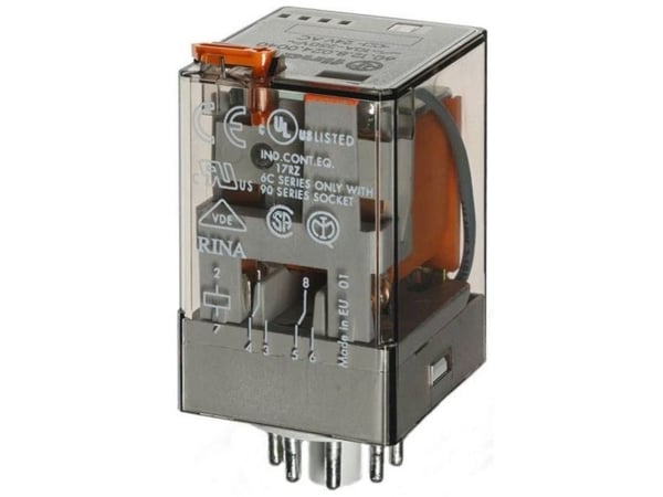 Finder 60.12.8.230.5040 stikrelé 230 V AC 10 A, 2 omskiftere, 1 stk