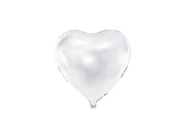 Hvid hjerte folieballon