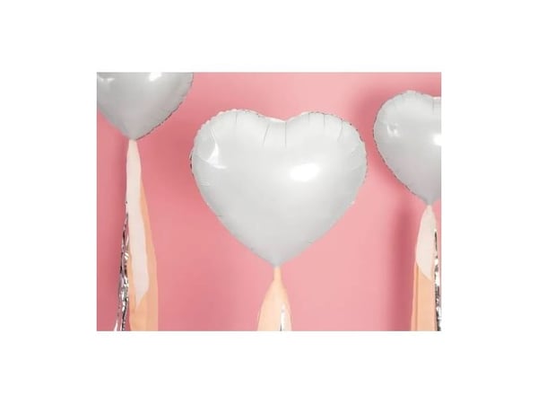Hvid hjerte folieballon