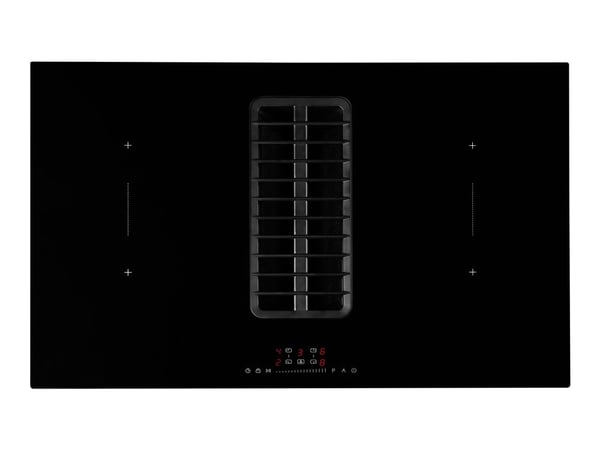 EICO Unique Collection Aero 80 N A - Induksjonskomfyrtopp - 4 plater - Nisje - bredde: 76 cm - dybde: 49 cm - Klasse A+ - med linjal - svart med fa...