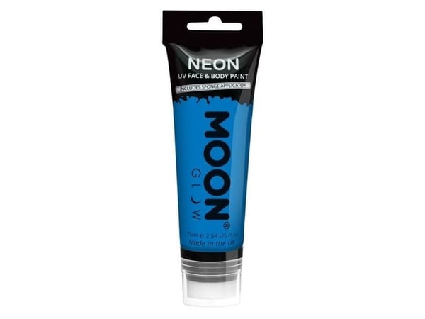 Blå neon UV krop og ansigstmaling, 75 ml.