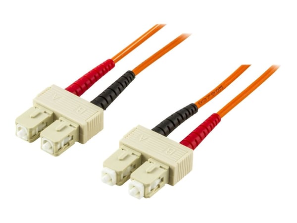 DELTACO - Nettverkskabel - SC multi-mode (hann) til SC multi-mode (hann) - 10 m. - fiberoptisk
