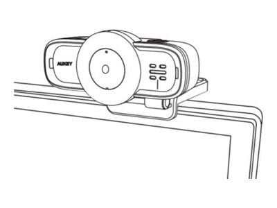 AUKEY Webcam PC-LM3, 1080P Full HD-oppløsning, dobbel støydempende mikrofon, USB 2.0-port, autofokus, inkl. klips