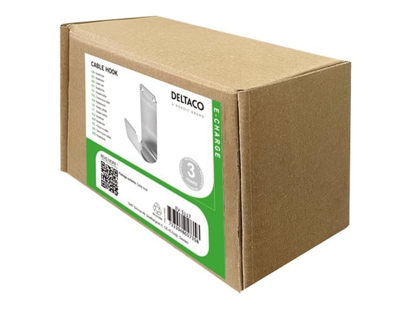 DELTACO e-Charge-kabelholder for ladekabel - rustfritt stål