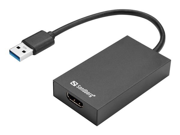Sandberg - Video adapter - USB-type A hann til HDMI hunn - 1920 x 1080 (1080p) støtte