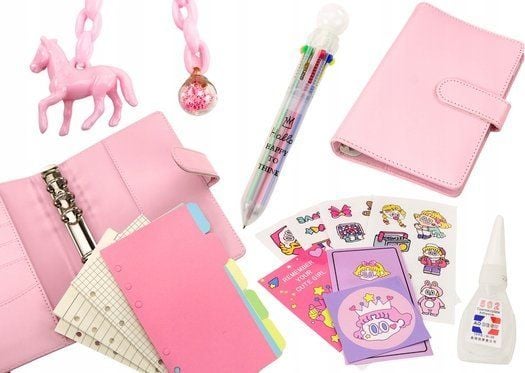LeanToys Notes Z med tilbehør – kort serie, rosa