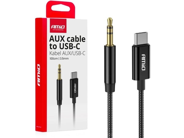 AMiO AV-adapter USB-C til AUX mini-jack 3,5 mm 1 m amio-04294