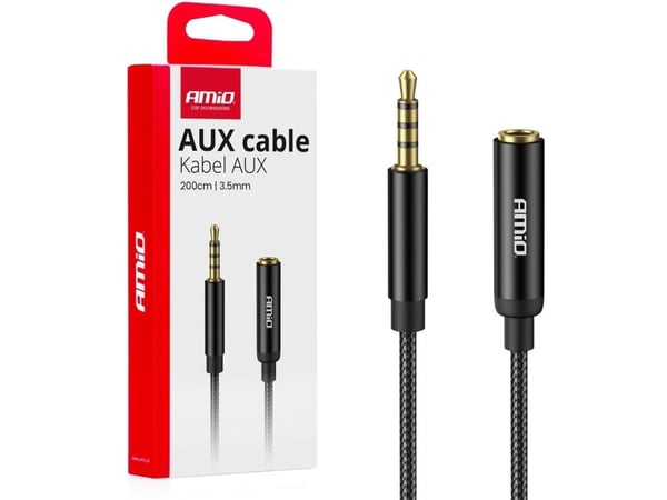 AV-adapter AMiO lydkabel/forlenger AUX mini jack 3,5 mm 2 m amio-04296