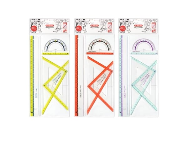 Herlitz Geometrieset 4tlg. Lineal, Winkelmesser, 2xGeodreieck