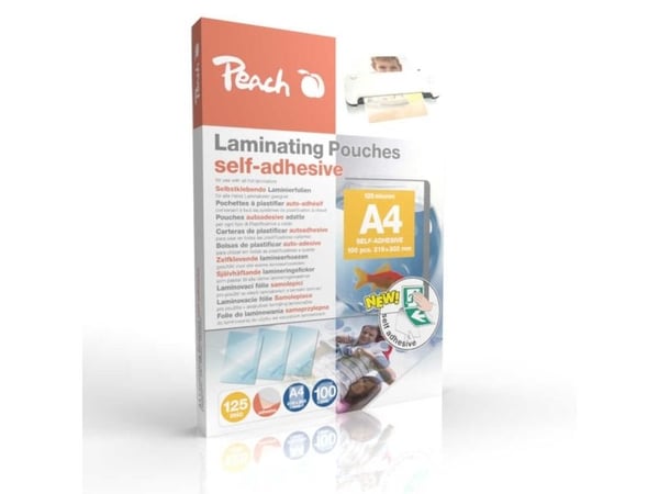 Peach lamineringsposer A4 (303x216mm), 125mic selvklebende