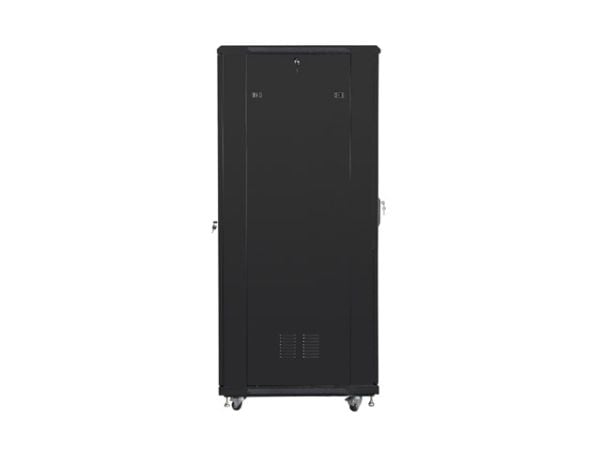 Lanberg FF01 series - Rack skap - 800 x 800, flat pack - med 4 kjølevifter - fritt stående, står på gulv - svart, RAL 9004 - 47U - 19"