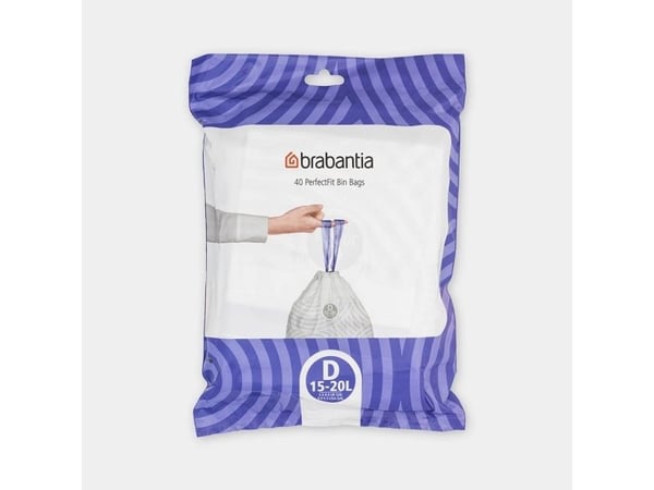 Brabantia PerfectFit søppelsekker størrelse D 15-20L 40stk 138164