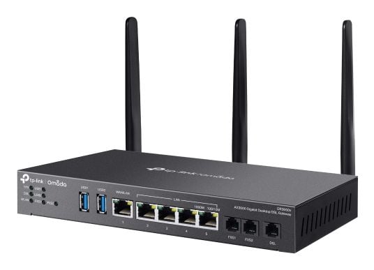 TP-Link Omada DR3650V(EU), Wi-Fi 6 (802.11ax), Dobbelbånd (2.4 GHz / 5 GHz), Ethernet/bredbåndsforbindelse, ADSL, Sort, Frittstående router