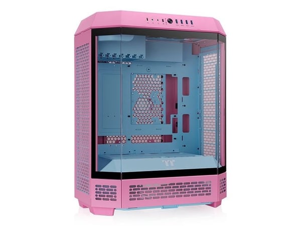 Thermaltake The Tower 600 - Mid tower - ATX - sidepanel med vindu (herdet glass) - ingen strømforsyning (PS/2) - boblerosa - USB/lyd