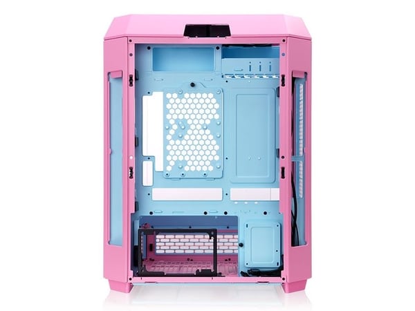 Thermaltake The Tower 600 - Mid tower - ATX - sidepanel med vindu (herdet glass) - ingen strømforsyning (PS/2) - boblerosa - USB/lyd