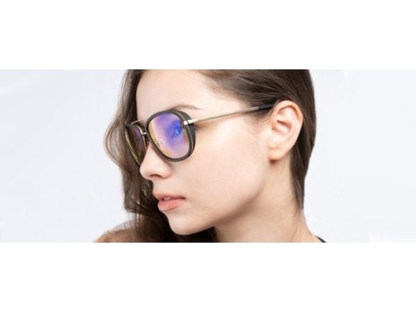 Gunnar Optiks DME-02701, Unisex, Rund, Klassisk, Sort, Gull, Rustfritt stål, Rav
