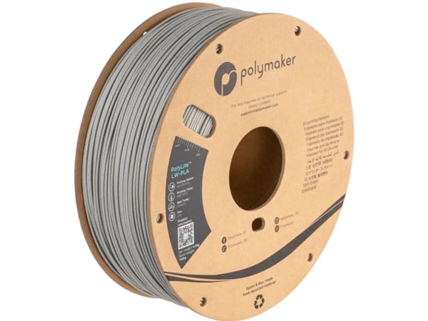 PolyLite LW-PLA filament Polymaker 1,75 mm 0,80 kg - grå