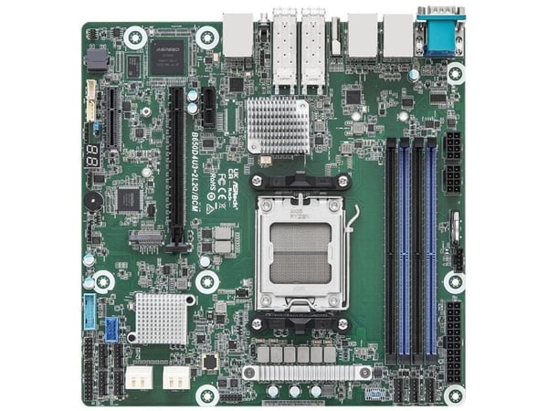 ASRock Rack B650D4U3-2L2Q/BCM - Hovedkort - micro ATX - Socket AM5 - AMD B650E Chipset - USB 3.2 Gen 1 - 2 x 25 Gigabit LAN, 2 x Gigabit LAN - innb...