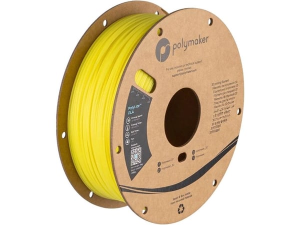 Filament Polymaker PolyLite Luminous PLA 1,75 mm 1 kg - Gul