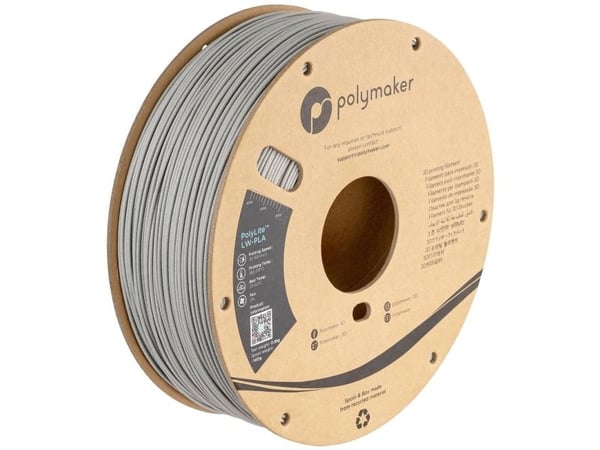 PolyLite LW-PLA filament Polymaker 1,75 mm 0,80 kg - grå