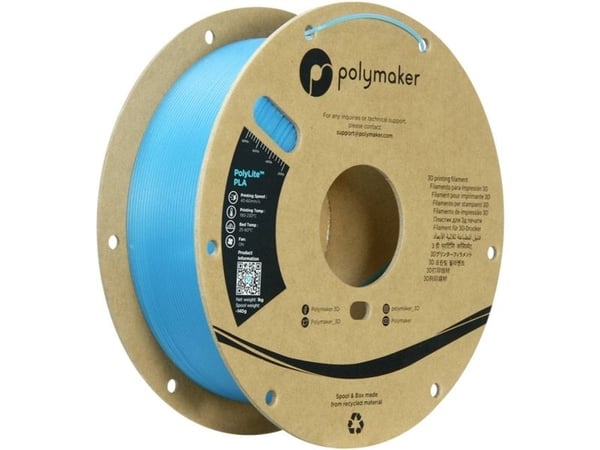 Poly Filament Polymaker PolyLite Luminous PLA 1,75 mm 1 kg - blå