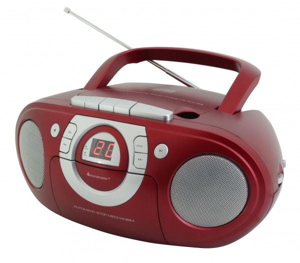 Soundmaster SCD5100RO, Spiller, CD, CD-R, CD-RW, Grå, Rød, Knapper, 3,5 mm, AC