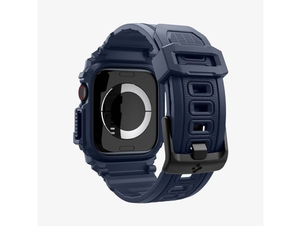 Spigen Rugged Armor Pro, Etui, Smartklokke, Marineblå, Apple, Apple Watch 10 (42mm), Termoplastisk polyuretan (TPU)