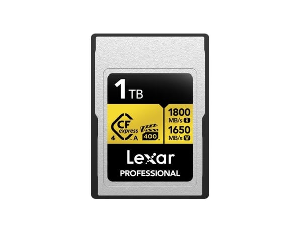 Lexar LCAGOLD001T- RNENG, 1 TB, CFexpress Type A, 1800 MB/s, 1650 MB/s, Fallsikker, Støvtett, Sjokkresistent, Vibrasjon sikker, Flerfarget