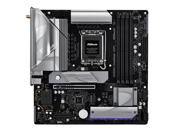 ASRock B860M LiveMixer WiFi - Moderkort - micro ATX - LGA1851-uttag - B860 Chipuppsättning - USB-C 3.2 Gen 1, USB 3.2 Gen 1, USB4 - 2.5 Gigabit LAN...