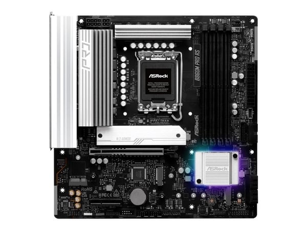 ASRock B860M Pro RS - Moderkort - micro ATX - LGA1851-uttag - B860 Chipuppsättning - USB-C 3.2 Gen 2x2, USB 3.2 Gen 1, USB-C 3.2 Gen 1 - 2.5 Gigabi...