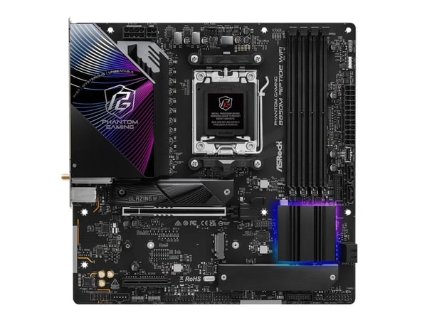ASRock Phantom Gaming B850M RIPTIDE WIFI - Hovedkort - micro ATX - Socket AM5 - AMD B850 Chipset - USB 3.2 Gen 2, USB-C 3.2 Gen2, USB 3.2 Gen 1 - 2...