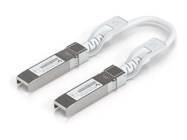 Ubiquiti UniFi - Direkte 25GBase-koblingskabel - SFP28 (hann) til SFP28 (hann) - 15 cm - 4.5 mm - hvit (en pakke 10)