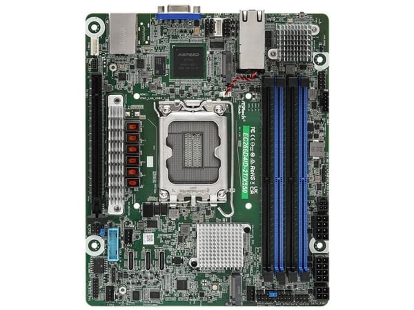 ASRock Rack EC266D4ID-2T/X550 - Hovedkort - deep mini-ITX - LGA1700-sokkel - C266 Chipset - USB 3.2 Gen 1 - 2 x 10 Gigabit LAN - innbygd grafikk