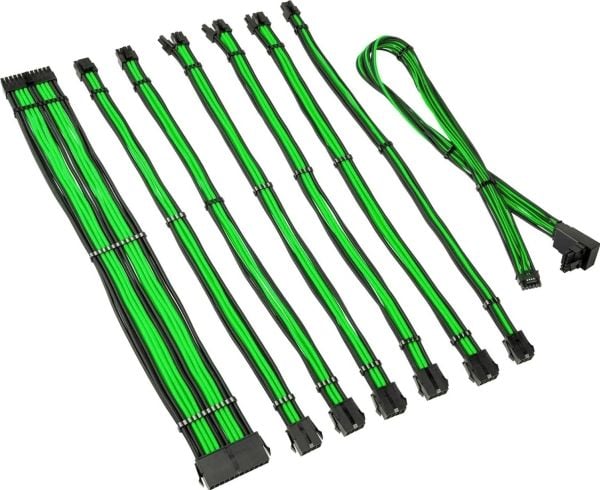 Kolink Core Pro flätat kabel-förlängningskit 12V-2x6 Type 2 - Venom Green
