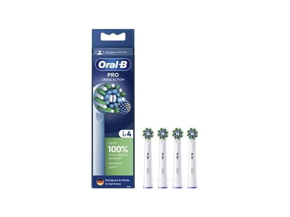 Oral-B Cross Action 4 pack - Utskiftningsbørstehodesett - for tannbørste (en pakke 4)