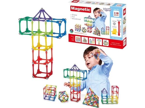 Woopie magnetiske byggeklosser 110 deler