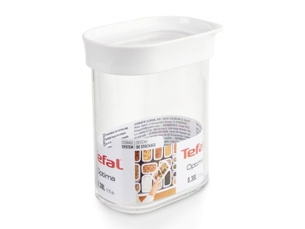 Tefal Optima N1140810, Kasse, Andet, 0,38 L, läpinäkyvä, Hvid, Plast, Styreenimetyylimetyylimetakrylaatti (MS), Plast