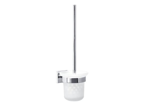 TESA 40233, Toalettbørste og holder, Kromfarget, Hvit, Metall, Metall, 116 mm, 390 mm