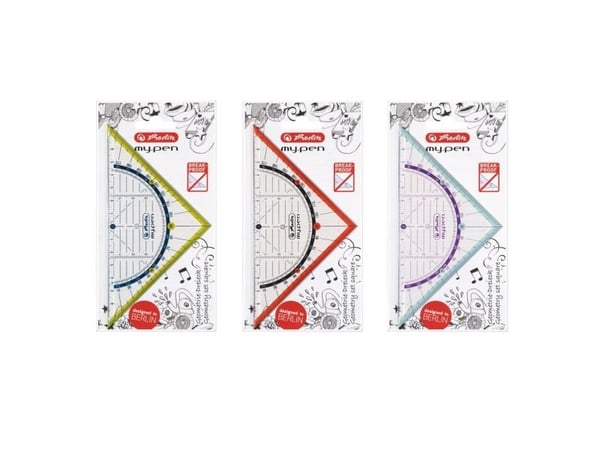 Herlitz my.pen - Trekant - 16 cm - 45°, 45° - tilgjengelig i ulike farger - plastikk