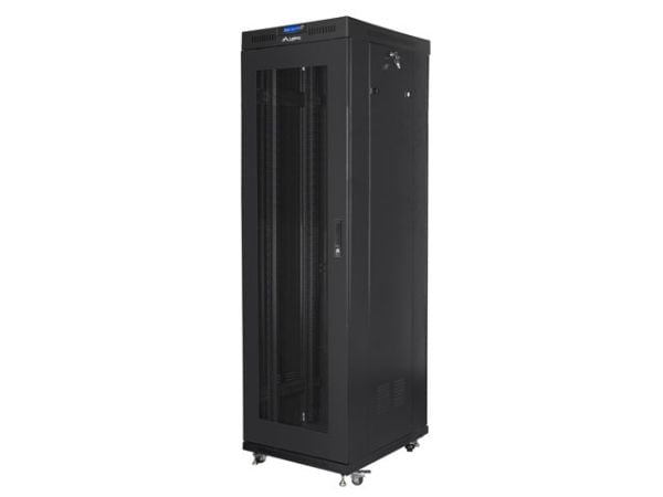Lanberg - Rack skap - med 4 kjølevifter, display - svart, RAL 9004 - 42U - 19"