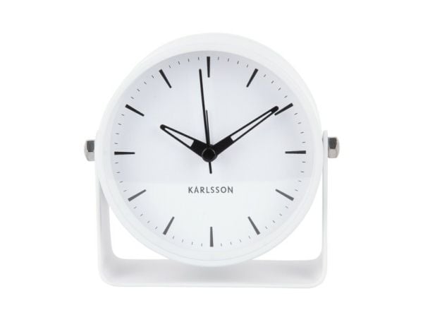 Karlsson Calm, Quartz vekkerklokke, Rund, Hvit, Strykejern, 12t, Analog
