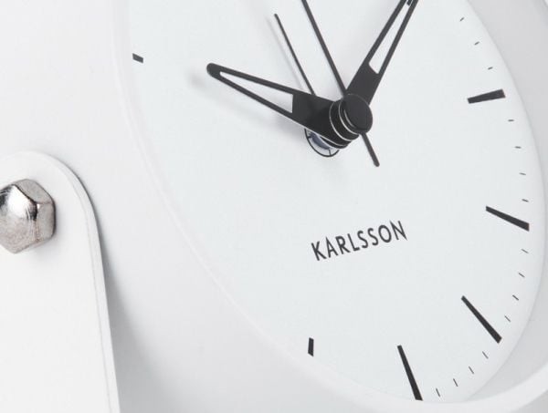 Karlsson Calm, Quartz vekkerklokke, Rund, Hvit, Strykejern, 12t, Analog