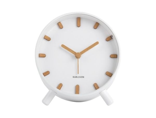 Karlsson Grace, Kvarts vekkerklokke, Rund, Hvit, Jern, 12h, Analog