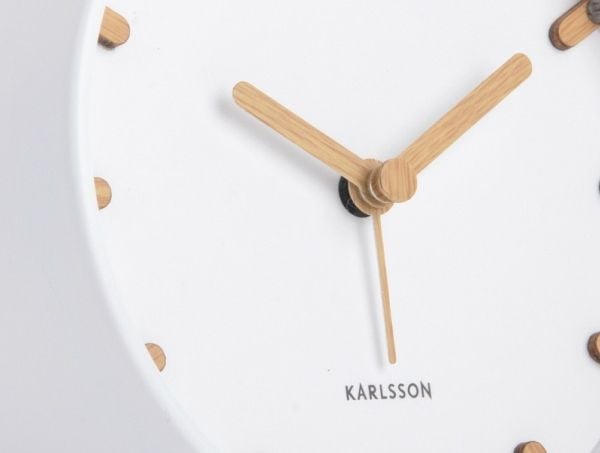 Karlsson Grace, Kvarts vekkerklokke, Rund, Hvit, Jern, 12h, Analog