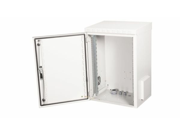 Equip ESO-16-6045-G, Veggmonterbar hylle, 16U, Nøkkellås, 41 kg, Lysegrå