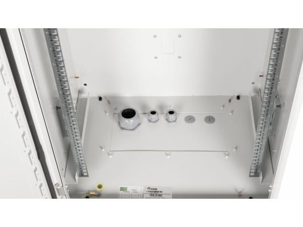 Equip ESO-16-6045-G, Veggmonterbar hylle, 16U, Nøkkellås, 41 kg, Lysegrå